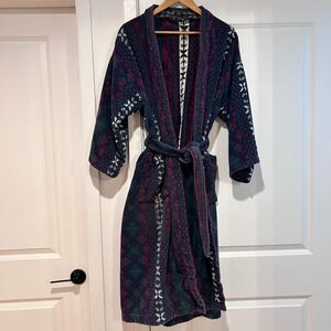 Vintage 90S Barrington Mens One Size Bathrobe Thick Heavy Old Money Multicolor